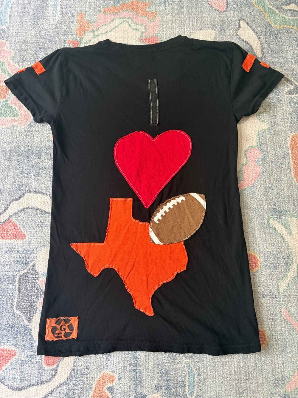 OOAK handmade/upcycled 100% cotton, football, Texas, UT, lightweight, longhorns